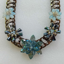 Kristály statement, hangsúlyos nyaklánc, nyakék, bizsu,46-55 cm, Bijou Brigitte nyaklánc
