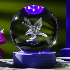 Kristálygömb Sas 7 színű 3D LED lámpa világítás