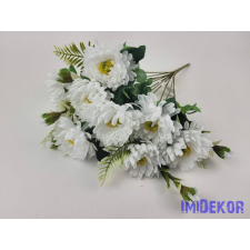  Krizantém 11 ágú selyem csokor 44cm - Fehér dekorációs kellék