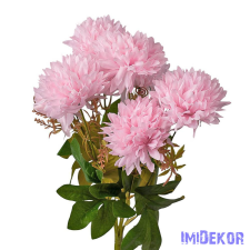 Krizantém 7 ágú selyemvirág csokor 42cm - Rózsaszín dekorációs kellék