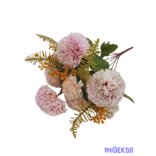  Krizantém 9 fejes selyemvirág csokor 40cm - Rózsaszín dekorációs kellék