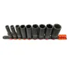 KROFtools dugókulcs készlet hosszú, Gépi, 1/2" csatlakozás, 9 db-os, 10-27 mm (1236)