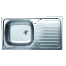 Kromevye Rozsdamentes acél konyhai mosogató, vízkőmentes Berevye EC301D, vászon felület, 1 tál, 435 X 780... mosogatótálca
