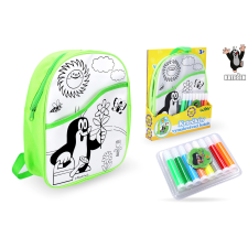 Krtek színezhető hátizsák zöld 30 cm + 8 filctoll filctoll, marker