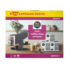 Krups Dolce Gusto Genio kávéfőző antracit + Nescafé kávékapszula 3x16db DG Ristretto kávéfőző