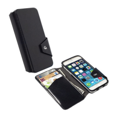KRUSELL FlipWallet KALMAR tok álló, bőr hatású (FLIP, oldalra nyíló, bankkártya tartó) FEKETE Apple iPhone 6S 4.7, Apple iPhone 6 4.7 tok és táska