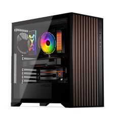 Krux Palum Midi Torony Számítógépház + 2db 120mm ventilátor - Fekete (KRXD008) számítógép ház
