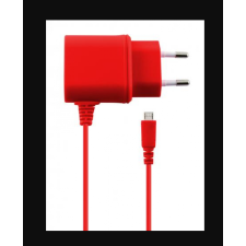KSIX Micro-USB Hálózati töltő - Piros (5V / 1A) mobiltelefon kellék