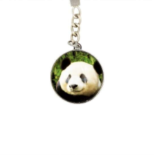 Kulcstartó rozsdamentes acél kép Panda állat kulcstartó
