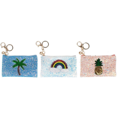  Kulcstartós pénztárca, 14,5x8,5cm, csillogó és flitteres, Summer
