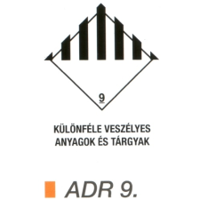  Különféle veszélyes anyagok és tárgyak ADR 9 információs címke