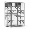  Kültéri 5 szintes macskaház futtató 116x82x175,7 cm Fa PVC Bevonat 65454