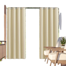  Kültéri függöny, vízálló, sötétítő funkció, bézs, SZ52xH94in-132x238cm, 2db lakástextília