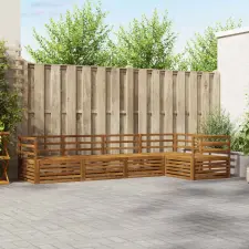  Kültéri kanapé szett 5 pcs Természetes Tömör Akácfa kerti bútor