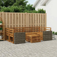  Kültéri kanapé szett 7 pcs Természetes Tömör Akácfa kerti bútor