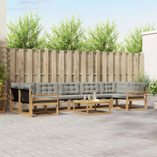  Kültéri kanapé szett 8 pcs Fehér és Világosszürke kerti bútor
