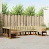  Kültéri kanapé szett párnával 10 pcs Természetes és bézs