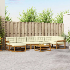  Kültéri kanapé szett párnával 8 pcs Természetes és krémszínű kerti bútor