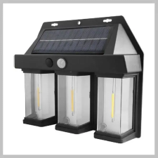  Kültéri napelemes fali lámpa mozgásérzékelővel – 3 LED BK-618-3 kültéri világítás