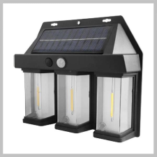 Kültéri napelemes fali lámpa mozgásérzékelővel – 3 LED BK-618-3 kültéri világítás
