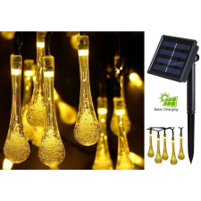  Kültéri napelemes LED fényfüzér, kerti fényfüzér és hangulat világítás, MLED100EMF Melegfehér Esőcsepp kültéri világítás