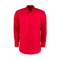 Kustom Kit Férfi hosszú ujjú Ing Kustom Kit Classic Fit Premium Oxford Shirt L, Piros