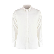 Kustom Kit Férfi hosszú ujjú Ing Kustom Kit Slim Fit Stretch Oxford Shirt LS 2XL, Fehér