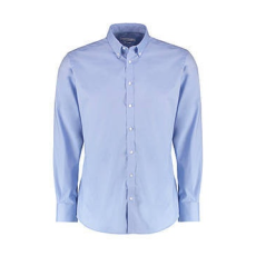 Kustom Kit Férfi hosszú ujjú Ing Kustom Kit Slim Fit Stretch Oxford Shirt LS 2XL, Világos kék