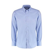 Kustom Kit Férfi hosszú ujjú Ing Kustom Kit Slim Fit Stretch Oxford Shirt LS XL, Világos kék férfi ing