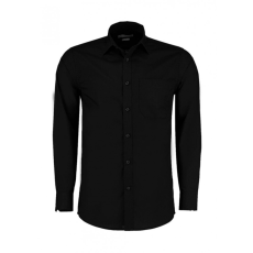 Kustom Kit Férfi hosszú ujjú Ing Kustom Kit Tailored Fit Poplin Shirt XL, Fekete