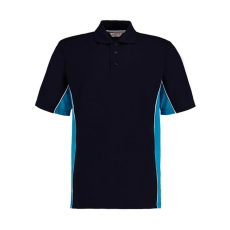 Kustom Kit Férfi rövid ujjú galléros póló Kustom Kit Classic Fit Track Polo 2XL, Sötétkék (navy)/Türkizkék/Fehér
