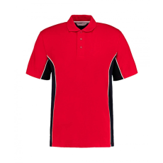 Kustom Kit Férfi rövid ujjú galléros póló Kustom Kit Classic Fit Track Polo XL, Piros/Sötétkék (navy)/Fehér