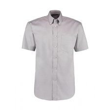 Kustom Kit Férfi rövid ujjú Ing Kustom Kit Classic Fit Premium Oxford Shirt SSL S, Ezüstszürke férfi ing