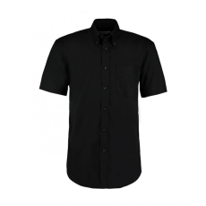 Kustom Kit Férfi rövid ujjú Ing Kustom Kit Classic Fit Premium Oxford Shirt SSL XL, Fekete