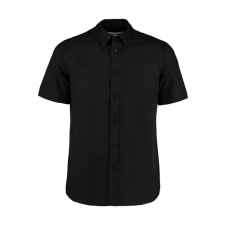 Kustom Kit Férfi rövid ujjú Ing Kustom Kit Tailored Fit City Shirt SSL M (39/40cm), Fekete férfi ing