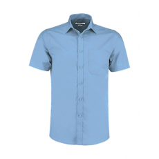 Kustom Kit Férfi rövid ujjú Ing Kustom Kit Tailored Fit Poplin Shirt SSL S, Világos kék