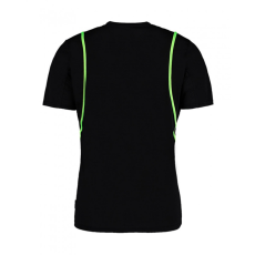 Kustom Kit Férfi rövid ujjú póló Kustom Kit Regular Fit Cooltex Contrast Tee XS, Fekete/Fluorescent Lime zöld
