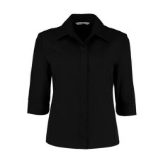 Kustom Kit Női 3/4-es ujjú blúz Kustom Kit Women's Tailored Fit Continental Blouse 3/4 Sleeve 2XL, Fekete
