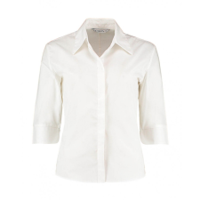 Kustom Kit Női 3/4-es ujjú blúz Kustom Kit Women&#039;s Tailored Fit Continental Blouse 3/4 Sleeve XL, Fehér női póló