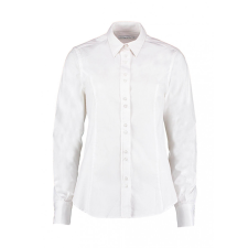 Kustom Kit Női hosszú ujjú blúz Kustom Kit Women&#039;s Tailored Fit City Shirt XL, Fehér blúz
