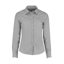 Kustom Kit Női hosszú ujjú blúz Kustom Kit Women&#039;s Tailored Fit Poplin Shirt XL, Világos szürke blúz