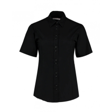Kustom Kit Női rövid ujjú blúz Kustom Kit Women&#039;s Tailored Fit City Shirt SSL XS (8), Fekete blúz