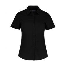 Kustom Kit Női rövid ujjú blúz Kustom Kit Women&#039;s Tailored Fit Poplin Shirt SSL 3XL, Fekete blúz