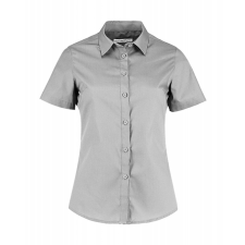Kustom Kit Női rövid ujjú blúz Kustom Kit Women's Tailored Fit Poplin Shirt SSL 3XL, Világos szürke blúz