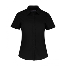 Kustom Kit Női rövid ujjú blúz Kustom Kit Women's Tailored Fit Poplin Shirt SSL XL, Fekete