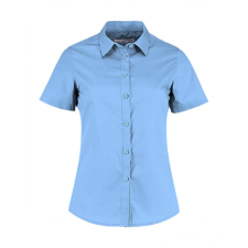 Kustom Kit Női rövid ujjú blúz Kustom Kit Women&#039;s Tailored Fit Poplin Shirt SSL XS, Világos kék blúz