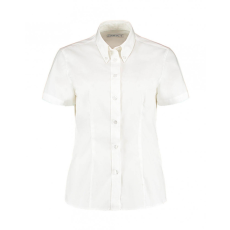 Kustom Kit Női rövid ujjú blúz Kustom Kit Women's Tailored Fit Premium Oxford Shirt SSL 2XL, Fehér