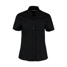 Kustom Kit Női rövid ujjú blúz Kustom Kit Women&#039;s Tailored Fit Premium Oxford Shirt SSL 3XL, Fekete blúz