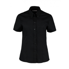 Kustom Kit Női rövid ujjú blúz Kustom Kit Women's Tailored Fit Premium Oxford Shirt SSL 6XL, Fekete