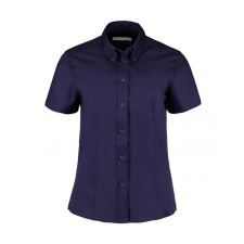 Kustom Kit Női rövid ujjú blúz Kustom Kit Women&#039;s Tailored Fit Premium Oxford Shirt SSL L, Midnight Sötétkék (navy) blúz